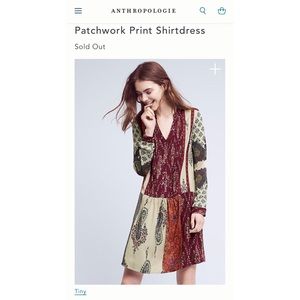 ❤️SOLD❤️ {Anthro} Patchwork Print Shirtdress